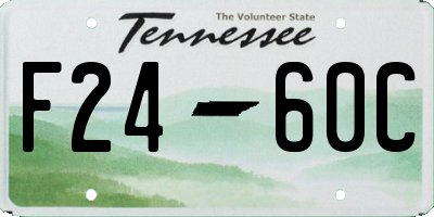 TN license plate F2460C