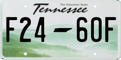 TN license plate F2460F