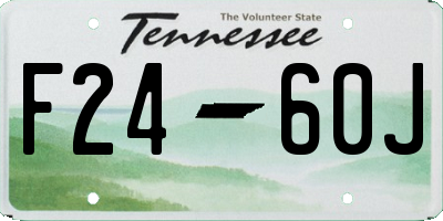 TN license plate F2460J