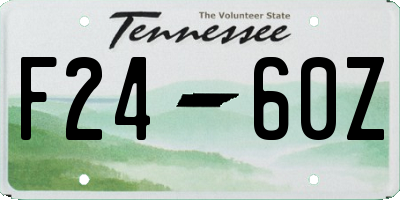 TN license plate F2460Z