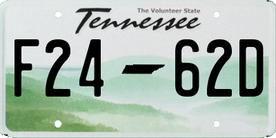 TN license plate F2462D