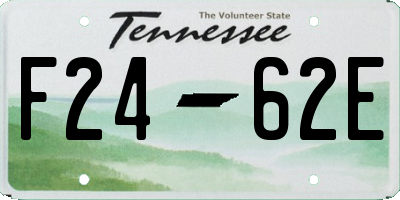 TN license plate F2462E
