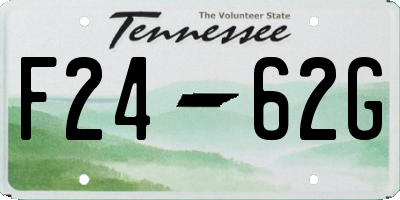 TN license plate F2462G