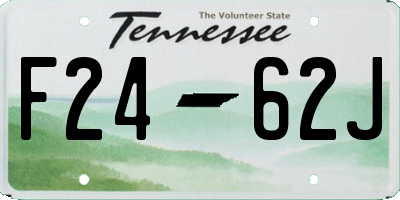 TN license plate F2462J