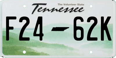 TN license plate F2462K