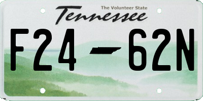 TN license plate F2462N