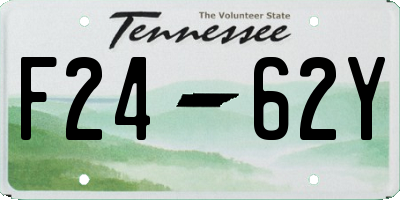 TN license plate F2462Y