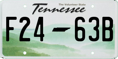 TN license plate F2463B
