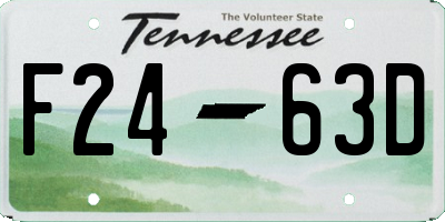 TN license plate F2463D