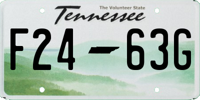 TN license plate F2463G
