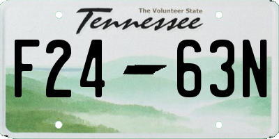 TN license plate F2463N
