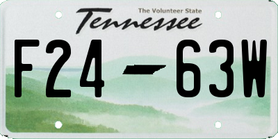 TN license plate F2463W