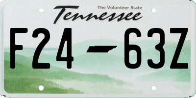 TN license plate F2463Z