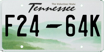 TN license plate F2464K