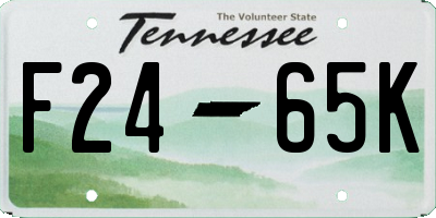 TN license plate F2465K