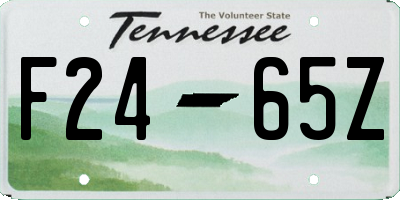 TN license plate F2465Z