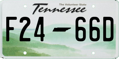 TN license plate F2466D