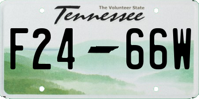 TN license plate F2466W