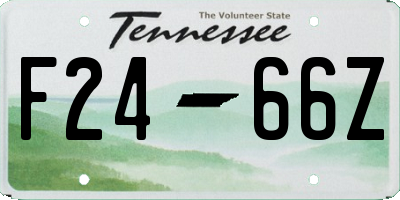TN license plate F2466Z