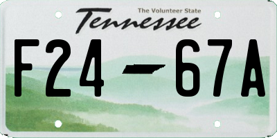 TN license plate F2467A