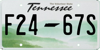 TN license plate F2467S