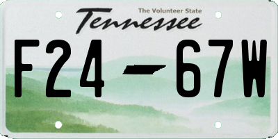 TN license plate F2467W