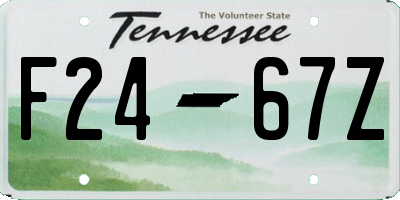 TN license plate F2467Z