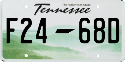 TN license plate F2468D