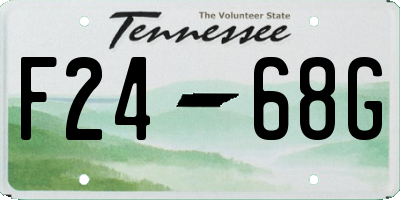 TN license plate F2468G