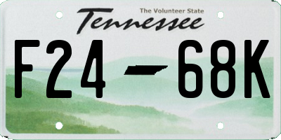 TN license plate F2468K