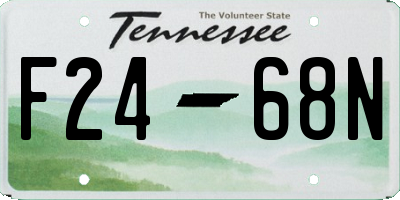 TN license plate F2468N