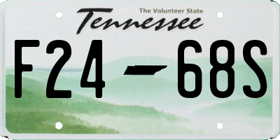 TN license plate F2468S
