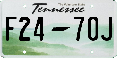 TN license plate F2470J
