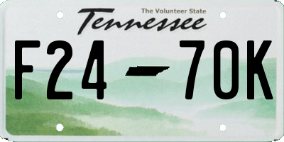TN license plate F2470K
