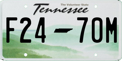 TN license plate F2470M