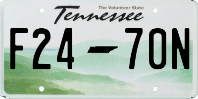 TN license plate F2470N