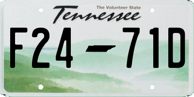 TN license plate F2471D