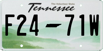 TN license plate F2471W
