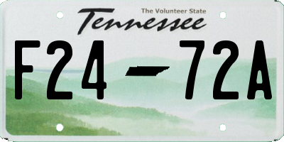 TN license plate F2472A