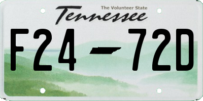 TN license plate F2472D