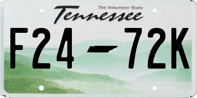 TN license plate F2472K