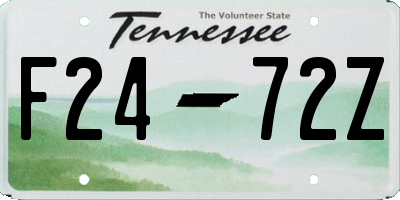 TN license plate F2472Z