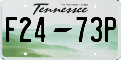 TN license plate F2473P