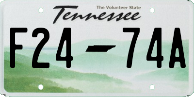 TN license plate F2474A