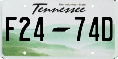 TN license plate F2474D
