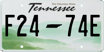 TN license plate F2474E
