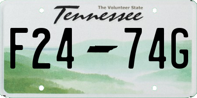 TN license plate F2474G