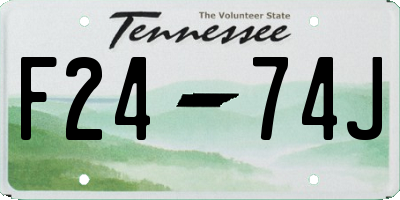 TN license plate F2474J