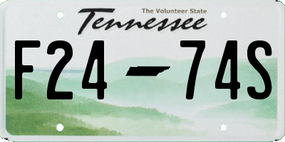 TN license plate F2474S