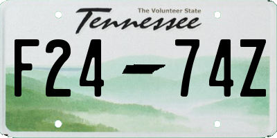TN license plate F2474Z